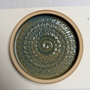 Sutter Buttes Grater Dipping Plate Green Handmade California Artisan Artist